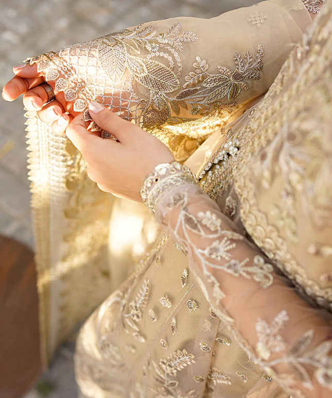 Hema | Gold Embroidered Net Sharara