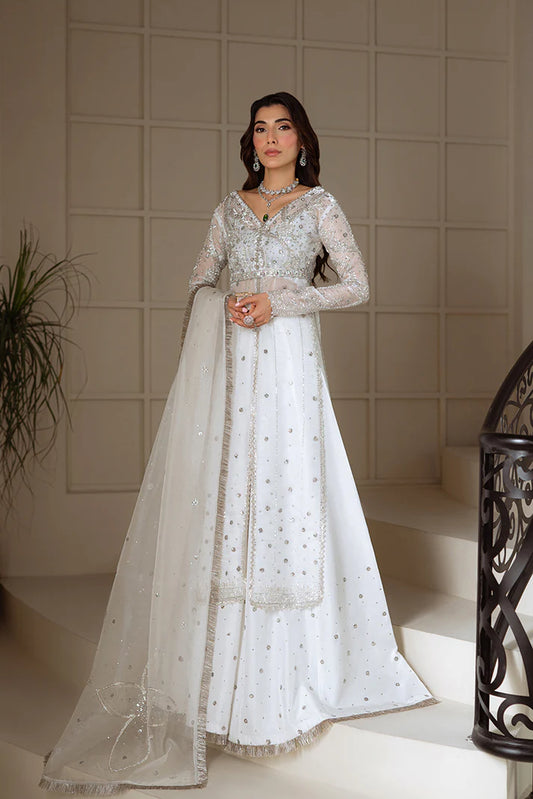 Mumtaz | White Organza Silk Embellished Sharara