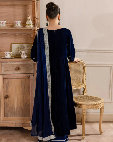 Maha | Girls Royal Blue Velvet Dress