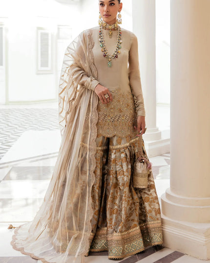 Majestic Opulence | Gold Hand Embellished Gharara