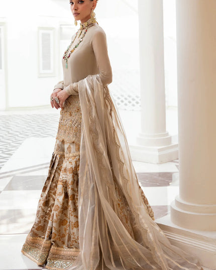 Majestic Opulence | Gold Hand Embellished Gharara
