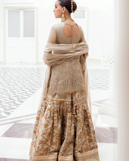Majestic Opulence | Gold Hand Embellished Gharara