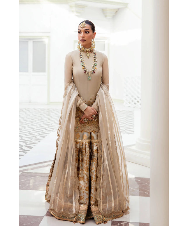 Majestic Opulence | Gold Hand Embellished Gharara