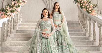 Maria B | Mbroidered Organza Embellished Lehenga Dress