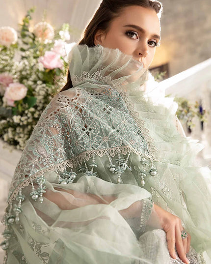 Maria B | Mbroidered Organza Embellished Lehenga Dress