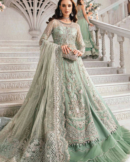 Maria B | Mbroidered Organza Embellished Lehenga Dress