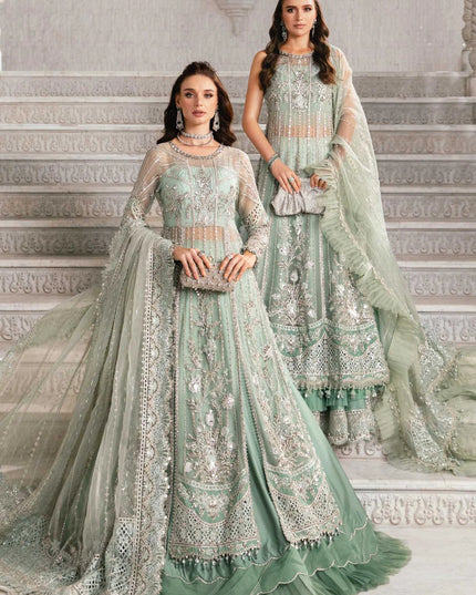 Maria B | Mbroidered Organza Embellished Lehenga Dress