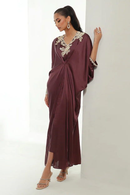 Mulberry | Plum Embellished Kaftan