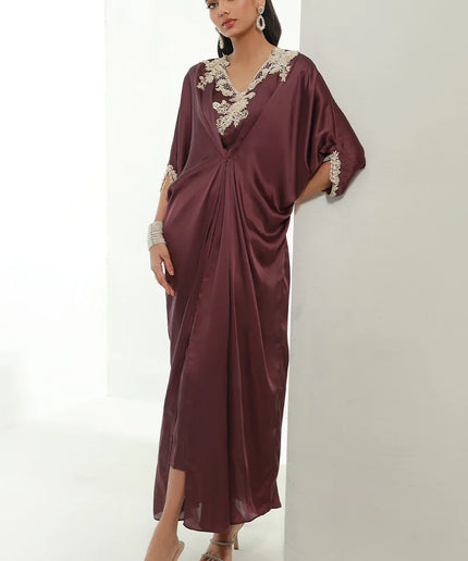 Mulberry | Plum Embellished Kaftan