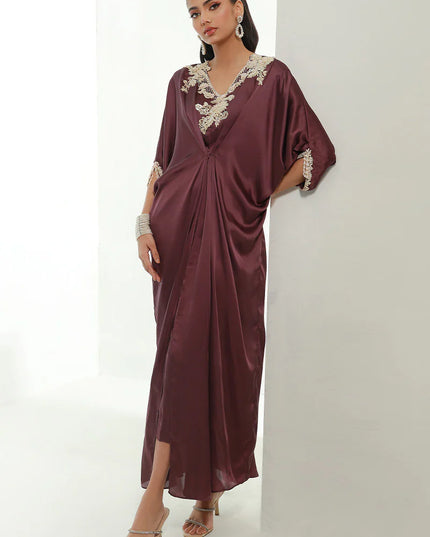 Mulberry | Plum Embellished Kaftan