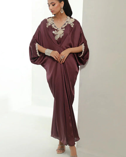 Mulberry | Plum Embellished Kaftan