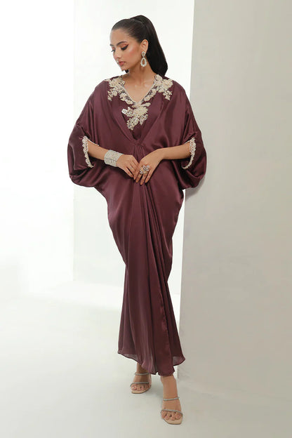 Mulberry | Plum Embellished Kaftan