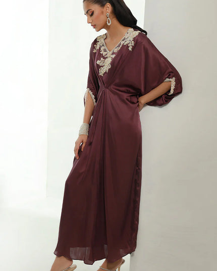 Mulberry | Plum Embellished Kaftan