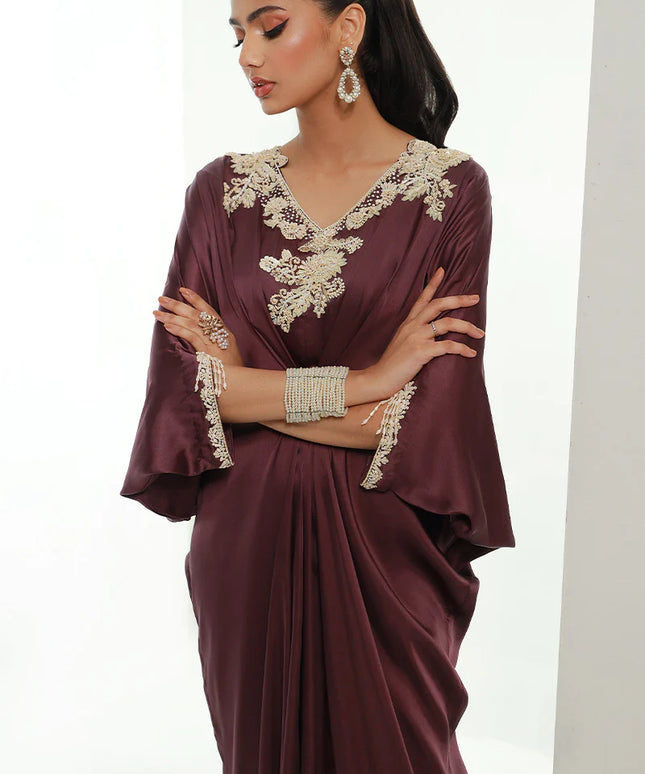Mulberry | Plum Embellished Kaftan