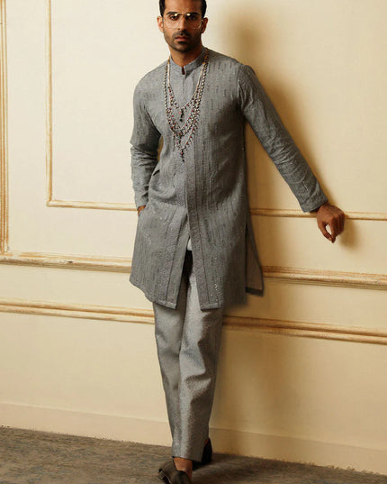Luxury Grey Kurta Pajama Set