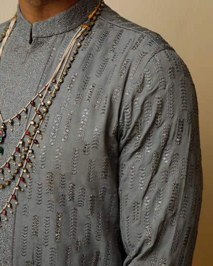 Luxury Grey Kurta Pajama Set