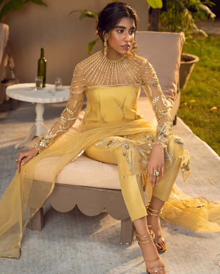 NURIT | Gold Embellished Suit