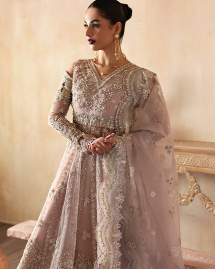 Nure | Rust Organza Hand Embellished Frock