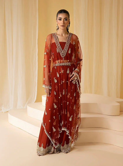 EDEN | Rust Net Embellished Kaftan