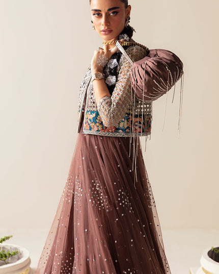 Nusret | Net Embellished Jacket Lehenga