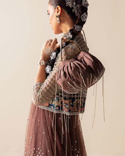 Nusret | Net Embellished Jacket Lehenga