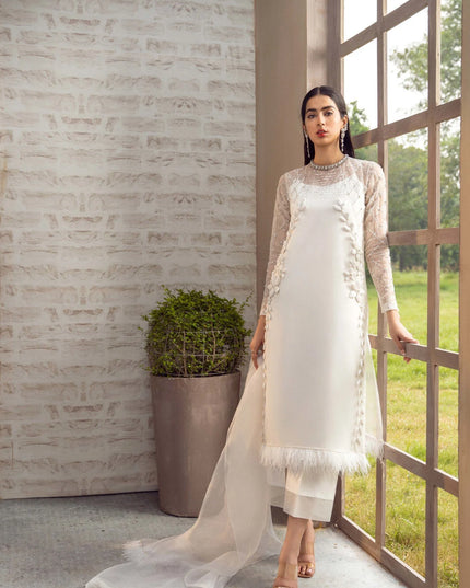 ODETTE | Pearl White Embellished Suit