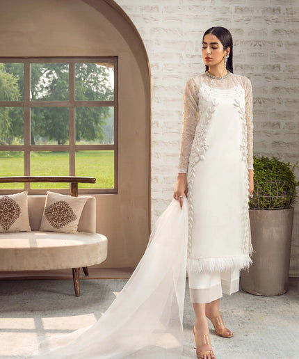 ODETTE | Pearl White Embellished Suit