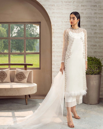 ODETTE | Pearl White Embellished Suit