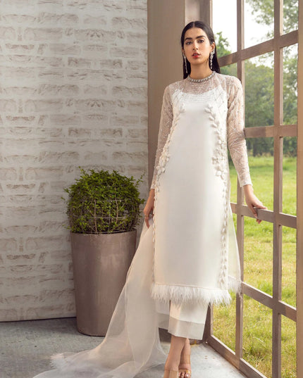 ODETTE | Pearl White Embellished Suit