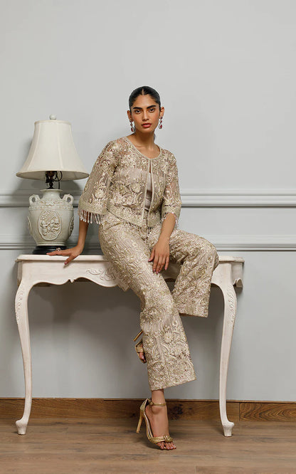 Chanchal | Organza Embroidered Co Ord Set