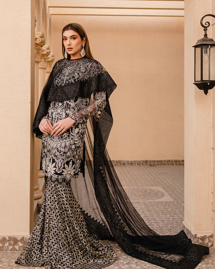 Oya | Black Net Embellished Sharara