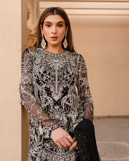 Oya | Black Net Embellished Sharara