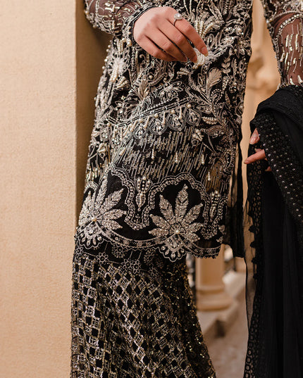 Oya | Black Net Embellished Sharara
