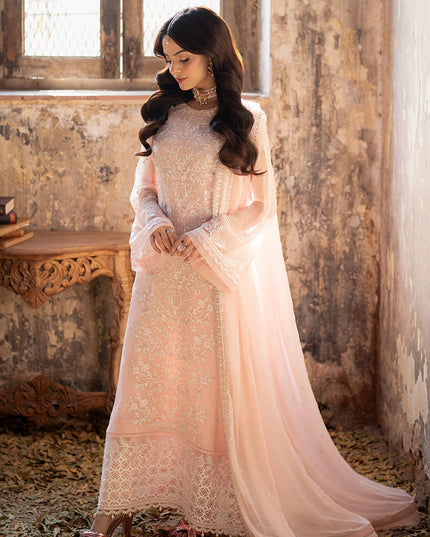 Pink Mirage | Embroidered Chiffon Suit