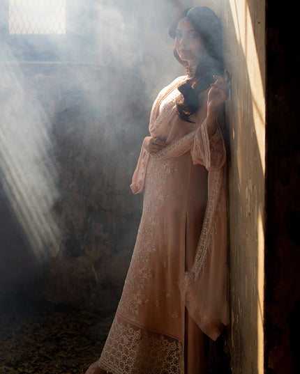 Pink Mirage | Embroidered Chiffon Suit
