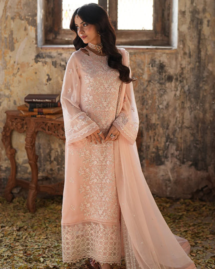 Pink Mirage | Embroidered Chiffon Suit