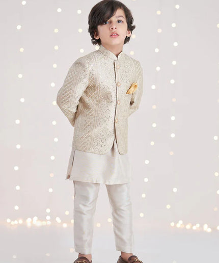 1 Piece | Boys Gold Silk Prince Coat