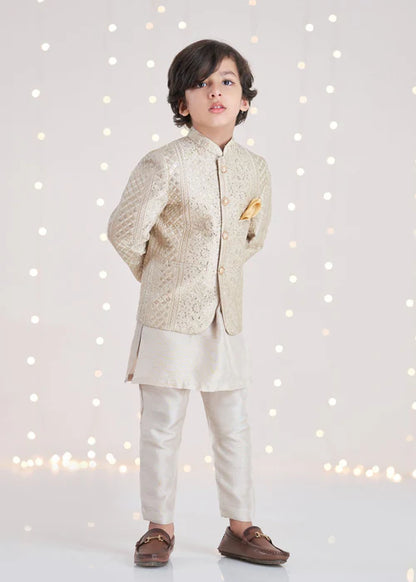 1 Piece | Boys Gold Silk Prince Coat