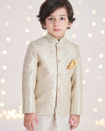 1 Piece | Boys Gold Silk Prince Coat