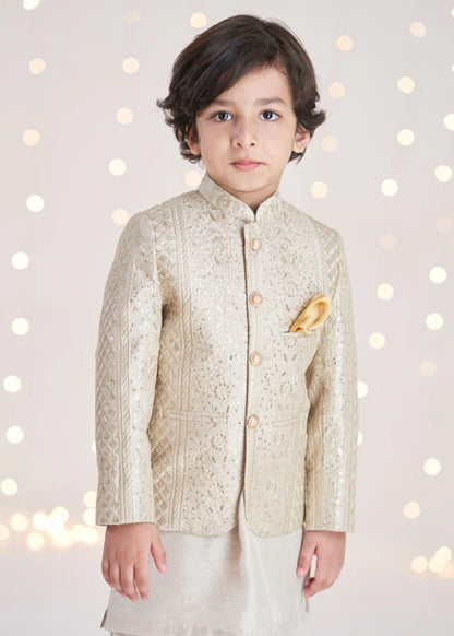 1 Piece | Boys Gold Silk Prince Coat