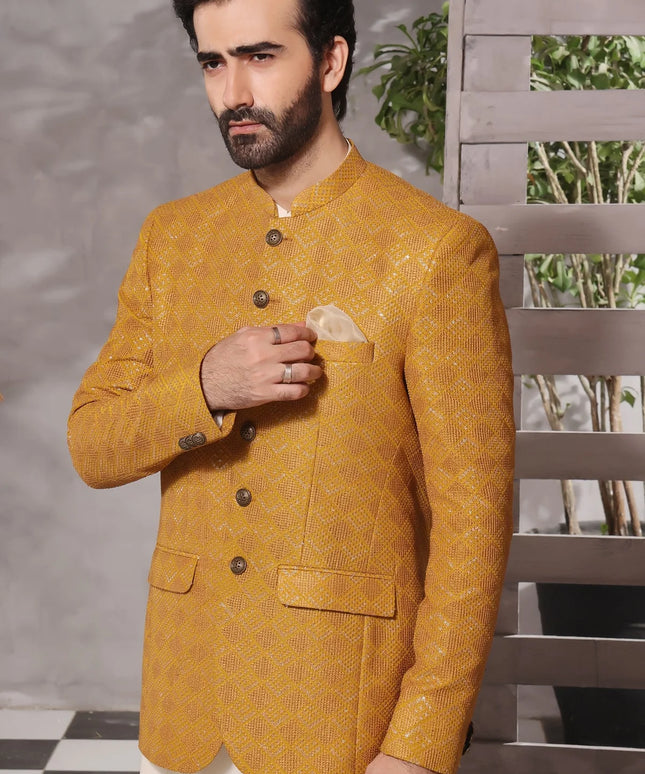 Luxury Gold Silk Kurta Pyjama Set