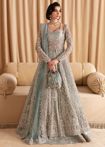 RIJA Net Pishwas Bridal Lehenga Gown Custom made