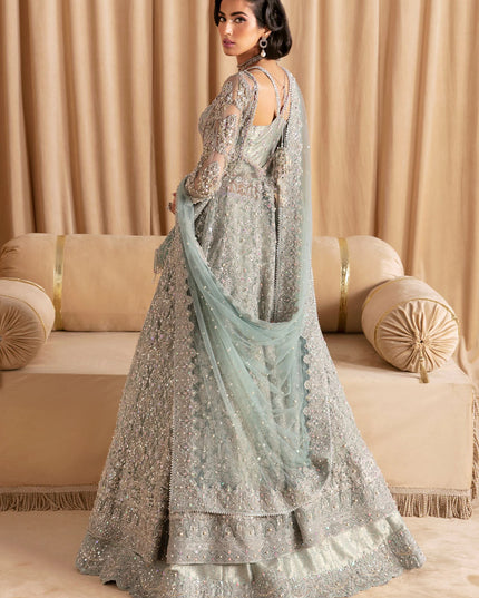 RIJA | Net Pishwas Bridal Lehenga Gown