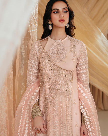 Rose | Pink Cotton Embroidered Angrakha Sharara