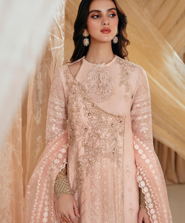 Rose | Pink Cotton Embroidered Angrakha Sharara