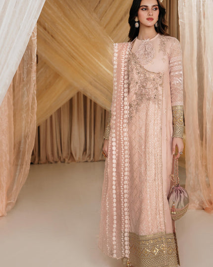 Rose | Pink Cotton Embroidered Angrakha Sharara