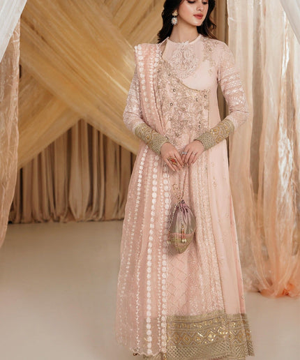 Rose | Pink Cotton Embroidered Angrakha Sharara