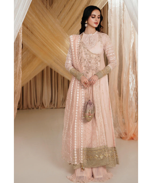Rose | Pink Cotton Embroidered Angrakha Sharara