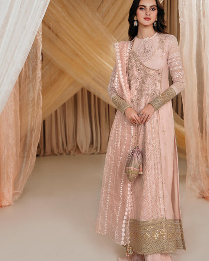 Rose | Pink Cotton Embroidered Angrakha Sharara