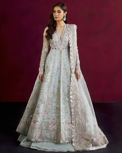Kyla | Aqua Blue Hand Embellished Lehenga